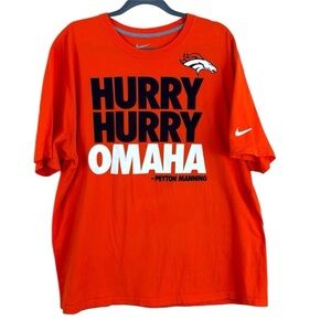 Nike Retro Denver Broncos Peyton Manning Orange 100% Cotton Regular Fit Tee XXL